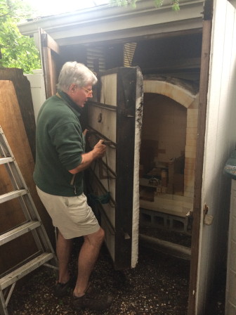 George McEvoy installed a kiln on his property in New Canaan. Credit: Michael Dinan