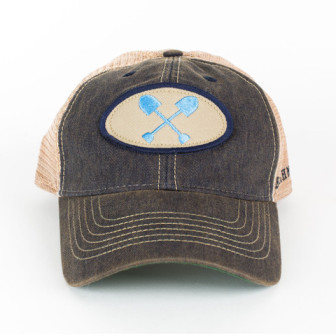The adult-sized Beachmate hat, branded with the crossed-shovels logo, costs $23 at MyBeachmate.com. The youth size costs $20.