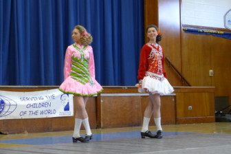 Irish dancers at the 2013 St. Patrick's Day dinner, put on by the New Canaan Kiwanis Club and held at St. Aloysius. Credit: Terry Dinan