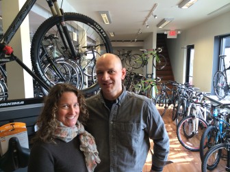 Ann and Lou Kozar of Cycles on Call, a full-service bike shop accessible by the Bob's Sports lot. Credit: Michael Dinan