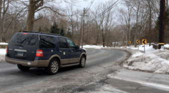 Are cars speeding into the S-Curve on White Oak Shade Road? If they are, the town could take some traffic-calming measures. Credit: Michael Dinan