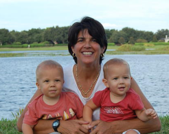 Gigi Fernandez with twins Karson and Madison, who will turn five in April 2014. Photo posted with permission of Fernandez