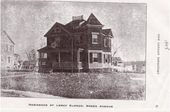 The home at 22 Green Ave. is thought to be a 1908 structure that stands where this Queen Anne style home—residence of Leroy Elwood—once did. Photo from the 1905 New Canaan Directory