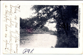 Here's a ca. 1950s postcard of Lake Wampanaw—known today as Mill Pond, where New Canaanites descend each spring for the Fishing Derby. Here's the note on this postcard (for sale on eBay): "This is one of the many lovely spots where many a lovely hour is spent." Amen to that. Credit: eBay
