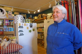Shirleen Dubuque, an on-site owner at Village Critter Outfitter on Cherry Street in New Canaan.