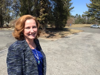 Kathleen Holland, director of Inland Wetlands and Watercourses, here just outside the main "house" at Irwin Park.