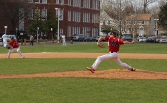 J.R. Anderson delivers a pitch against Norwalk.