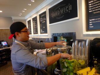 Eugene Chun making his first Green juice batch of the day.