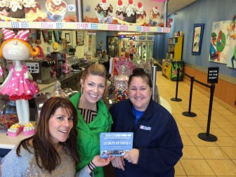 L-R: New Canaan Department of Human Services Youth and Family Services Coordinator Jacqui D'Louhy and Youth and Family Services Specialist Kate Boyle with Anna Valente-Krolikowski, owner of Baskin-Robbins, are promoting "30 Days of Family," a new initiative designed to celebrate family togetherness in New Canaan during April, which is Alcohol Awareness Month.