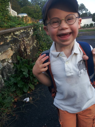 South School first-grader Andrew Blackwell on the first day of school. Contributed photo