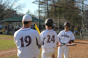 Nick Cascione shares a laugh with Silvestri earlier this season.