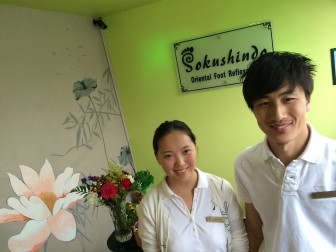 May Zhang and MingKun Song of Sokushindo, a reflexology parlor at 10 East Maple St. in New Canaan.
