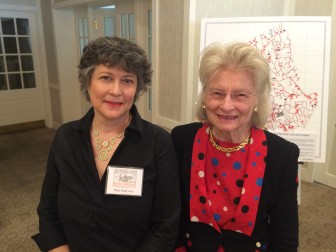 Rose Scott Long and Mimi Findlay of the New Canaan Preservation Alliance.