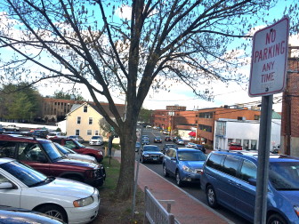 Locust Avenue Parking Lot, on the left.