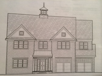 A rendering of the home planned for 75 Parade Hill Road, from site plans on file with the New Canaan Building Department. 