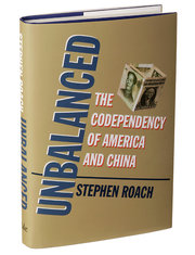 New Canaan resident Stephen Roach's book, "Unbalanced: The Codependency of America and China." Says Roach of the book: "Just as in human relationships, there is nothing stable about the economic version of codependency. Unless the [United States] and China do a better job of coping with their imbalances — America has to save more and consume less whereas China needs to do the opposite, save less and consume more — they will be headed for trouble."