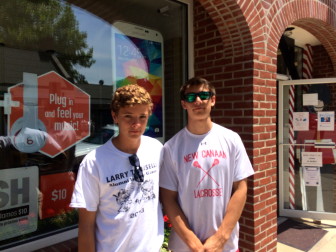 Thank you to rising NCHS senior Casey Begoon(left) and New Canaan student Mitchell O'Connor(right) who attends the New Hampton School in Vermont for sharing their 5 obsessions outside of RadioShack on the corner of Elm and Park streets.