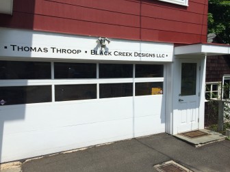 Here's the outside of Thomas Throop's workspace/studio/wood shop on Grove Street, Black Creek Designs. Credit: Michael Dinan