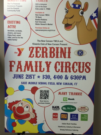 Here's a poster promoting the Zerbini Family Circus, to be held at 1:30, 4 and 6:30 p.m. on June 21. Credit: Michael Dinan