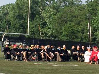 Faculty section at the New Canaan High School graduation ceremony on June 17, 2014. Credit: Michael Dinan
