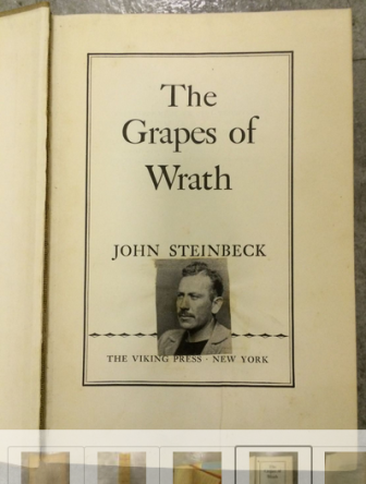 Three bids have already come in on this first edition, second printing of The Grapes of Wrath—part of a new component to the annual book sale at New Canaan Library, an online auction on eBay (http://bit.ly/1x4hSdr). The sale itself runs Friday through Sunday at the library.