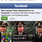 L-R: Capt. John DiFederico, Chief Leon Krolikowski and Capt. Vincent DeMaio of the New Canaan Police Department. The banner from NCPD Facebook page can be seen from the new MyPD app, available free for download in the App Store. The app is not to be used for emergencies.