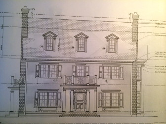 This 7-bedroom home is planned for 300 South Ave. (opposite Brooks Road). Plans by Andrew Nuzzi Architects of Stamford. 