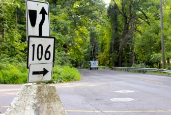 A very bad stretch of Route 106/Old Stamford Road (from the Merritt Parkway up to South Avenue) will be re-paved by the state next month. Credit: Terry Dinan