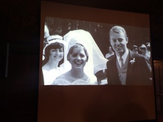 A photo from a slideshow at a celebration of Briggs Geddis' life, held Aug. 7 at Waveny House.