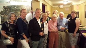 Current Kiwanis president BJ Flagg poses with past presidents at Kiwanis’ 75th anniversary event at the Ridgefield Playhouse. From left to right: Jenny Esposito, Kathleen Holland, Jerry Miller, Eloise Killeffer, Russell Kimes. David Borglum, Stacey Hafen, Sperry DeCew, and current president BJ Flagg. Contributed photo