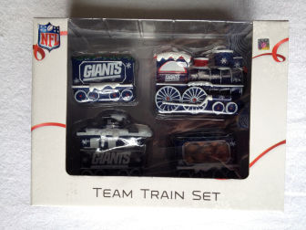 This NY Giants collectible train set is listed for $39.99 on eBay. Credit: eBay