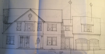 Rendering of the new home planned for 144 Kimberly Place, New Canaan. Specs by David Dumas of Southport. 