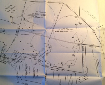 Here's part of the general plan for Lot 72 on Hill Street, including about where a pair of homes could be located. 