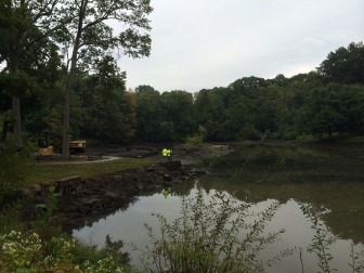 The town is dredging Mill Pond—officials do so every other year, alternating with Mead Pond. Credit: Michael Dinan