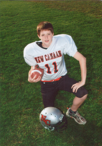 Grayson Cordes ca. 2004, member of the New Canaan Youth Football 5th grade white team. Contributed