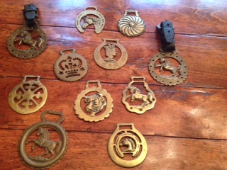 collection of vintage horse brasses