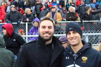 The Casali brothers—Curt and Andrew—were at the Turkey Bowl on Thanksgiving Day in 2014. Credit: Terry Dinan