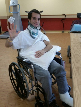 Michael Bivona, Jr. prior to his release from Yale New Haven Hospital last month. Contributed