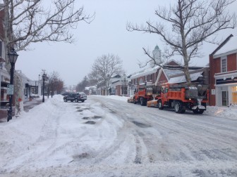 Downtown New Canaan on the morning of Jan. 27, 2015. Credit: Terry Dinan