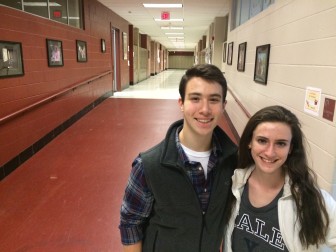Steven Singer and Casey Manzella are senior co-captains of the New Canaan High School debate team. Credit: Michael Dinan