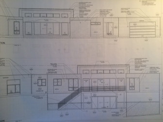 Here's a schematic of the new home planned for 80 Cross Ridge Road, a 4.23-acre lot. Specs by Blu Homes of California