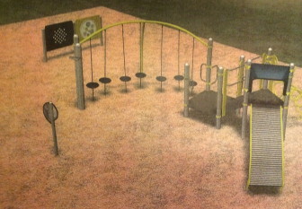 A rendering of the new playground equipment planned for kindergartners and first-graders at East School. Credit: Peter Wallace of M.E. O'Brien & Sons Inc. 