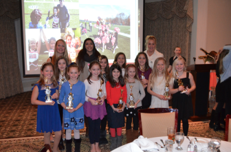 Youth cheerleaders in New Canaan at their first-ever awards ceremony, held last weekend. Contributed