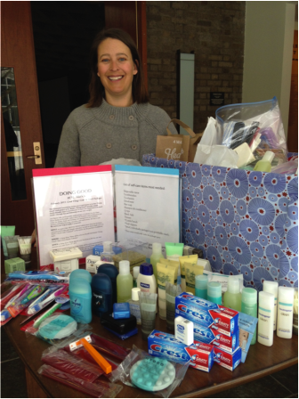 Jenn Hladick is director of the Outreach Commission at St. Mark's Episcopal Church in New Canaan. The commission has launched 'Doing Good,' whose first effort is collecting up much-needed toiletries for Open Door Shelter in neighboring Norwalk. Contributed