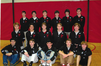 New Canaan High School boys squash players. Contributed