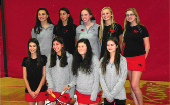 New Canaan High School girls squash players. Contributed
