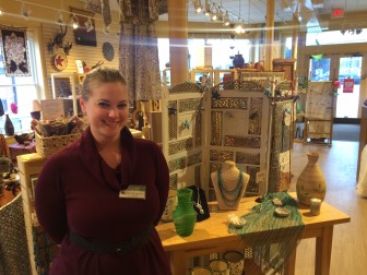 Carol Starkweather, manager of Ten Thousand Villages in New Canaan. The store will close at the end of May. Credit: Michael Dinan