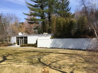 Philip Johnson designed the 'Alice Ball House' at 523 Oenoke Ridge Road. It sold for $2.3 million, according to a property transfer recorded April 6, 2015 by the Town Clerk. Credit: Michael Dinan