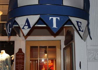 The Main Street entrance to Gates Restaurant in New Canaan on its last night of operation, April 26, 2015. Credit: Terry Dinan