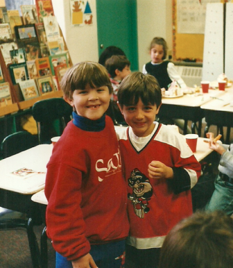 Here’s Brandon and I way back in the first grade at South School.